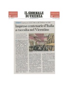 Il Giornale di Vicenza - Imprese centenarie d'Italia a raccolta nel Vicentino