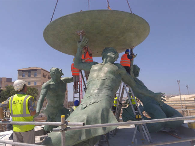 La Fontana del Tritone restaurata dalla Fonderia Artistica Ferdinando Marinelli 1905