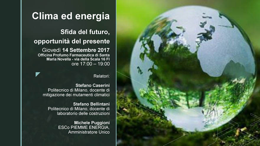 Un convegno su clima ed energia a Firenze