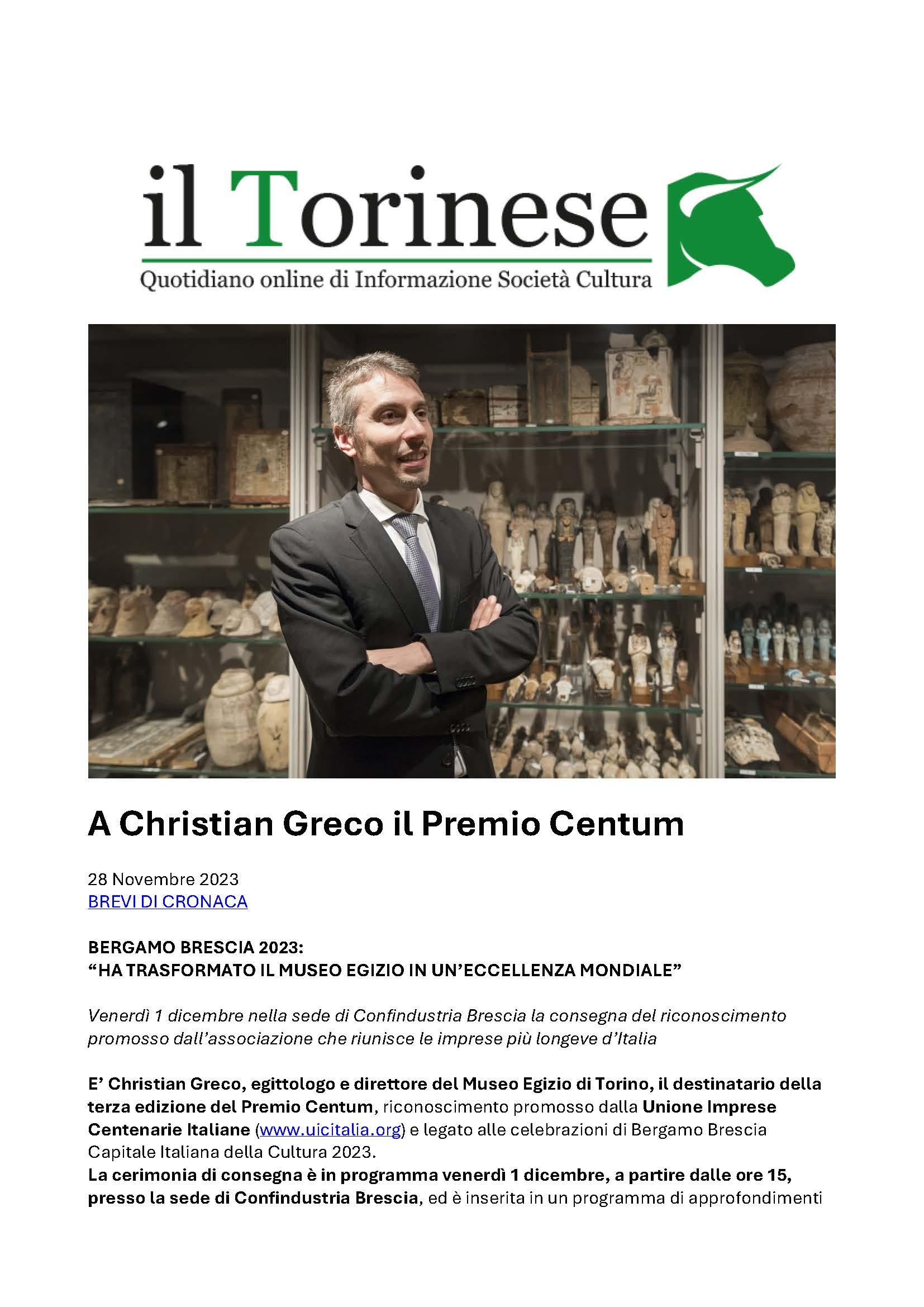 Il Torinese A Christian Greco28 11 2023 Pagina 1